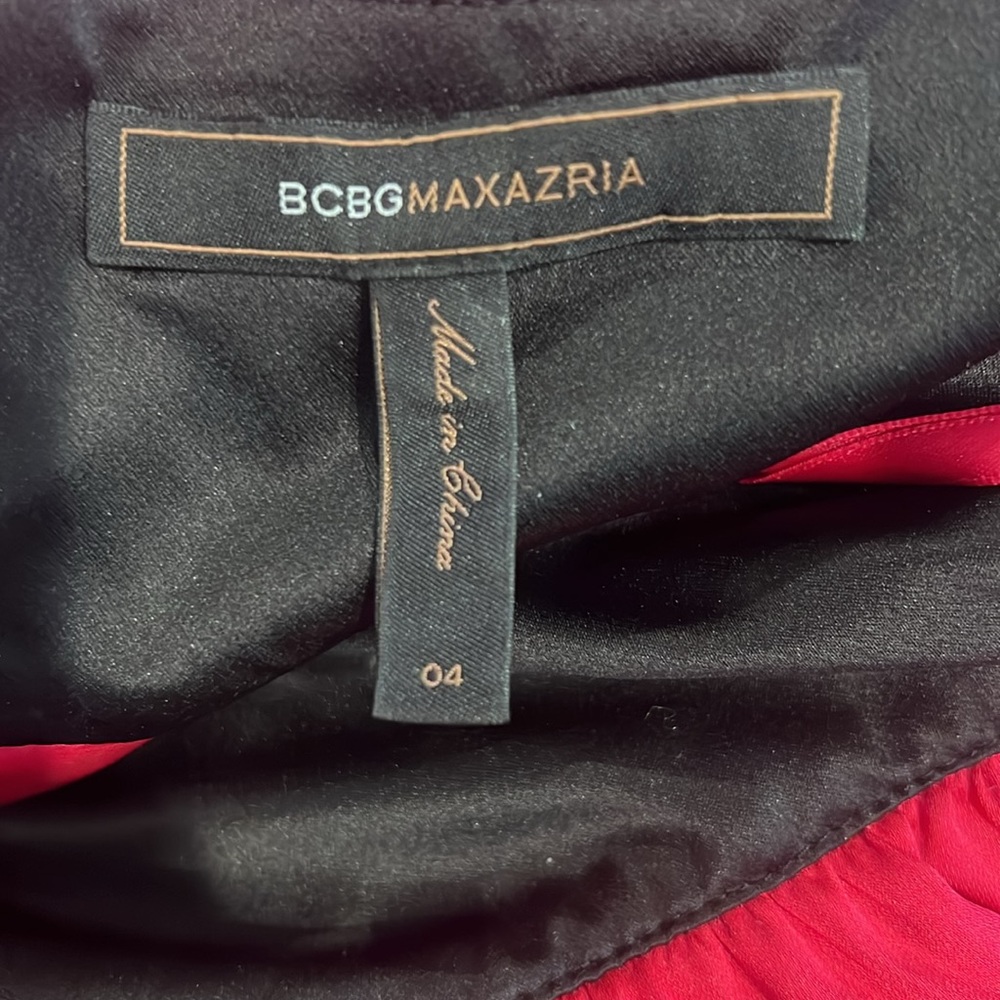 BCBGMAXAZRIA Ruffled Satin Halter Mini Dress - Picture 3 of 4